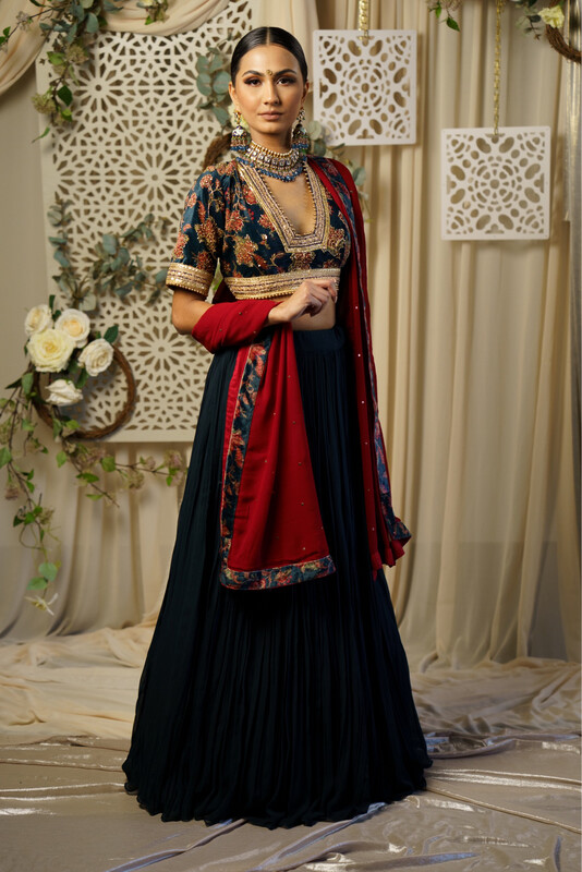 Winter Wildflower Lehenga