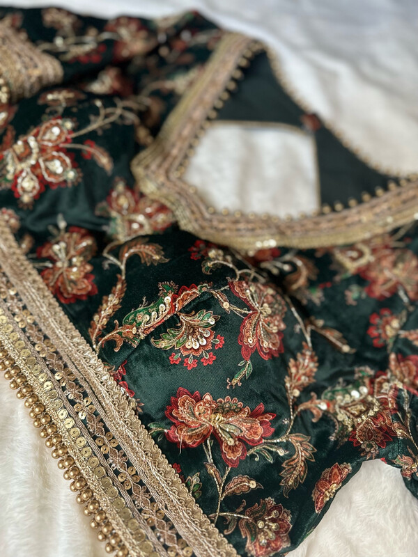 Winter Wildflower Lehenga - Green