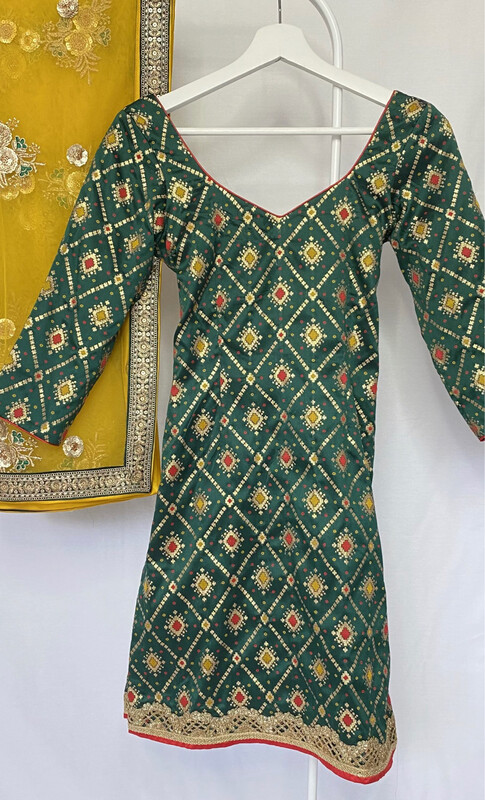 Reena Pant Suit - Green/Yellow