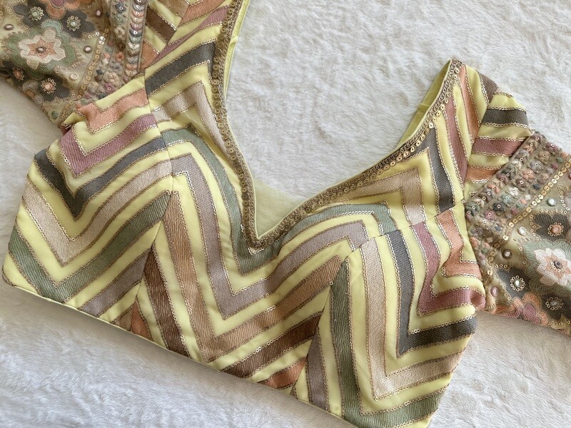 Ameera Blouse - Yellow 1/2 Sleeve