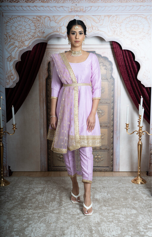 Regal Raw Anarkali - Lilac