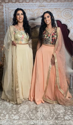 Luxe Lehenga &amp; Dupatta – Cream