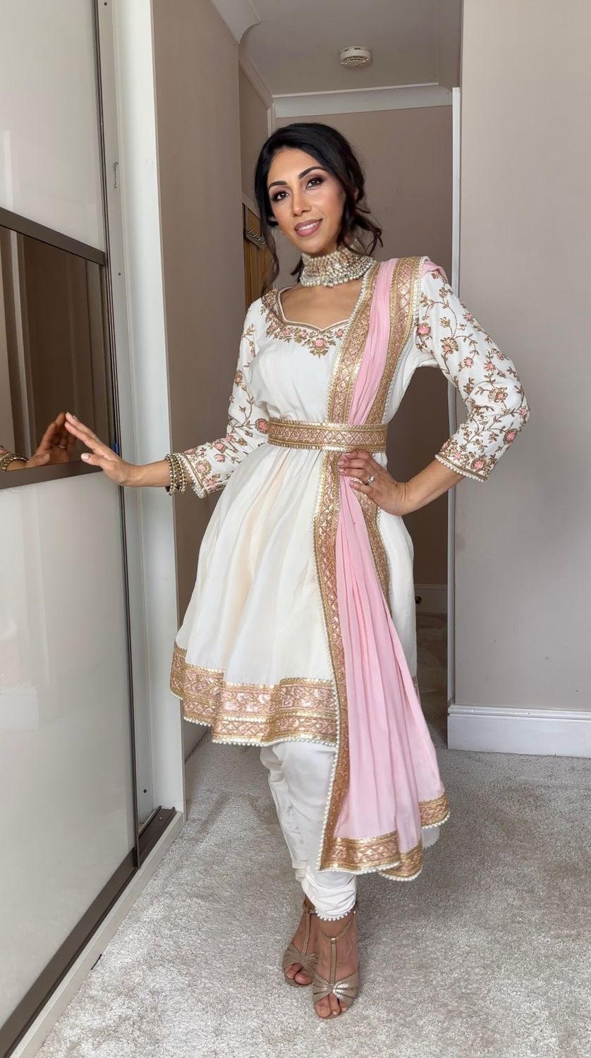 Areeya Anarkali - Off White/Pink