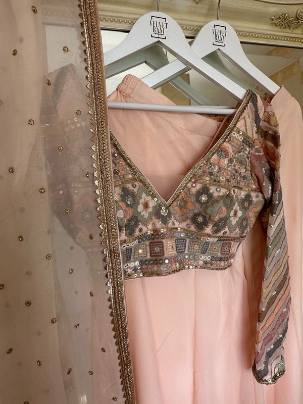 Ameera Blouse - Powder Peach Full Sleeve