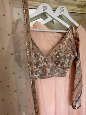 Ameera Blouse - Powder Peach Full Sleeve
