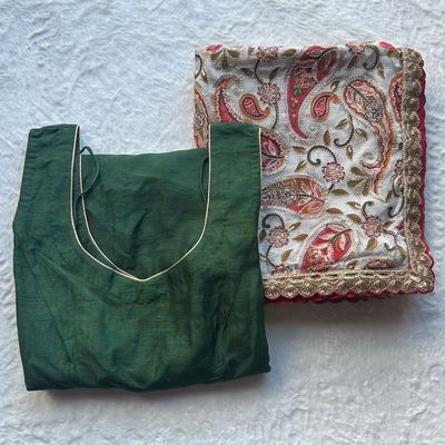 Raw &amp; Simple Pant Suit - Green 3/4 Sleeve