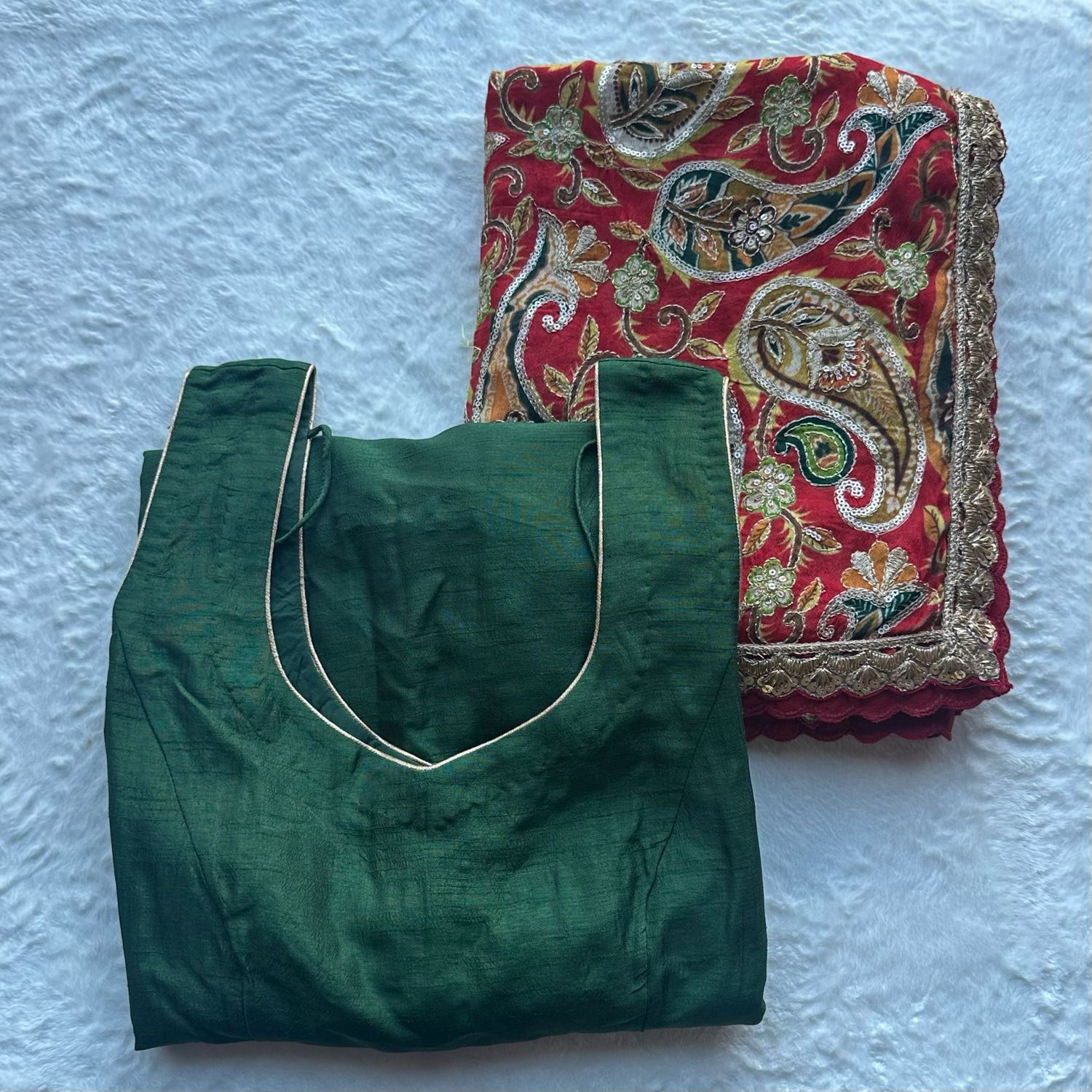 Raw &amp; Simple Pant Suit - Green 3/4 Sleeve