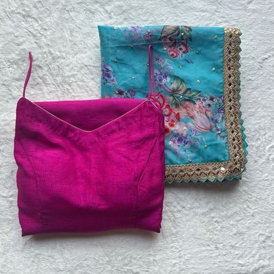 Raw &amp; Simple Pant Suit - Hot Pink 1/2 Sleeve