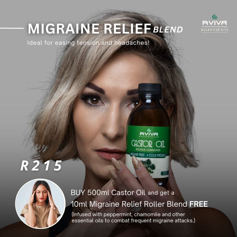 500ml Hexane Free Castor + 10ml Blend for MIGRAINE