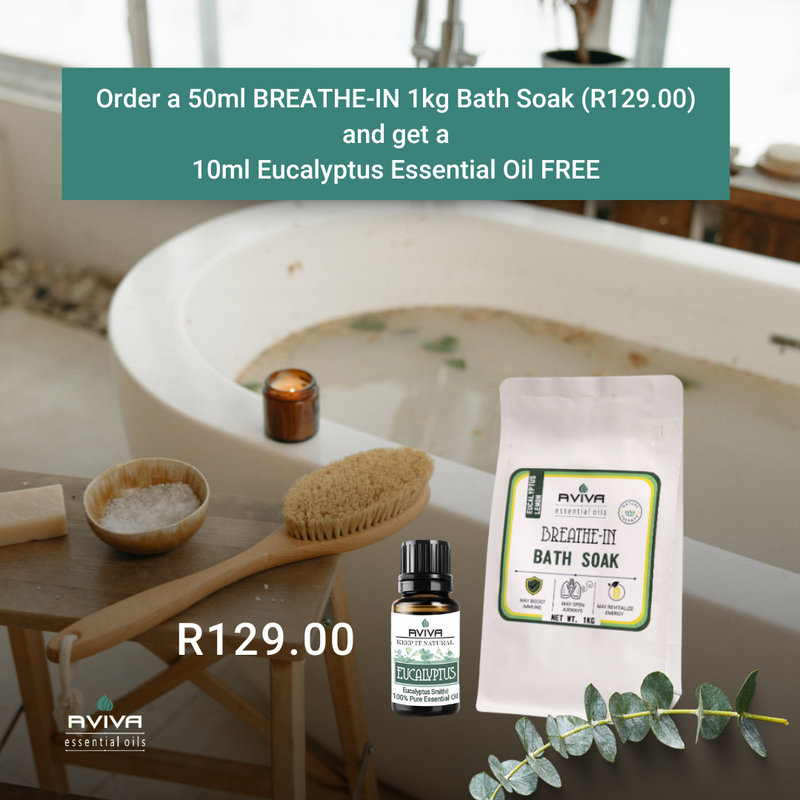 Breathe-In Bath Soak (1kg) + FREE 10ml Eucalyptus Essential Oil
