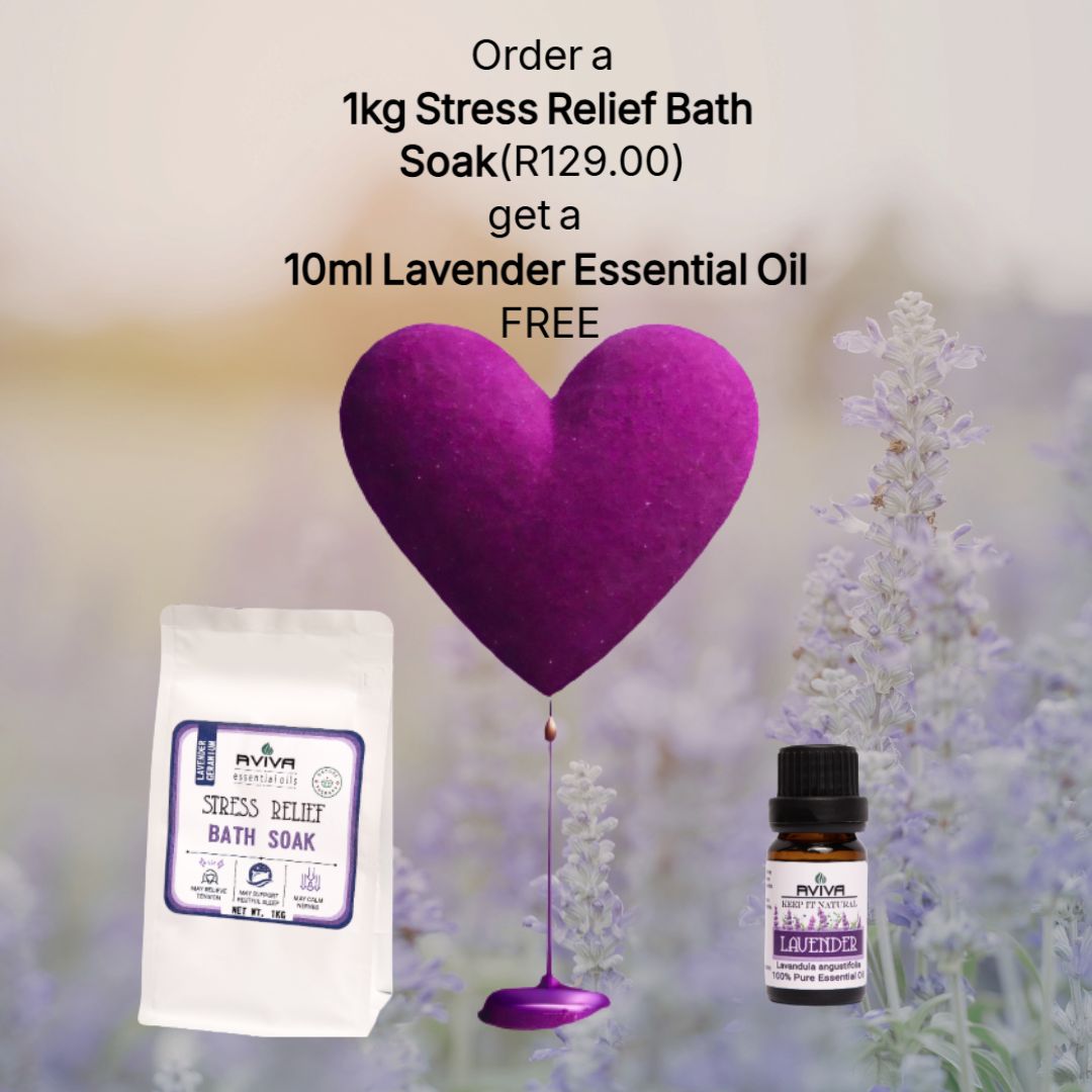 1kg Stress Relief Bath Soak + 10ml Lavender oil FREE
