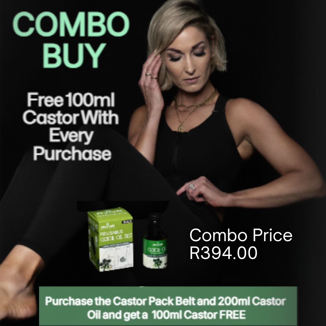 Combo - Castor Oil Belt + 200ml Castor Oil = 100ml Castor Oil FREE