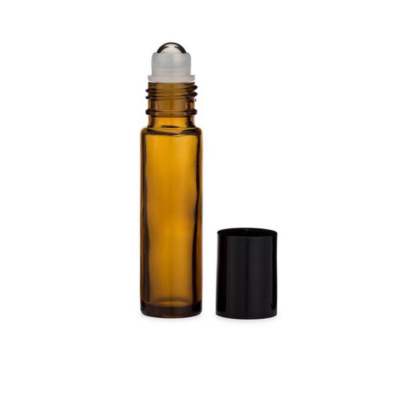 Amber Roller Ball: Metal/Steel insert with Lid 10ml