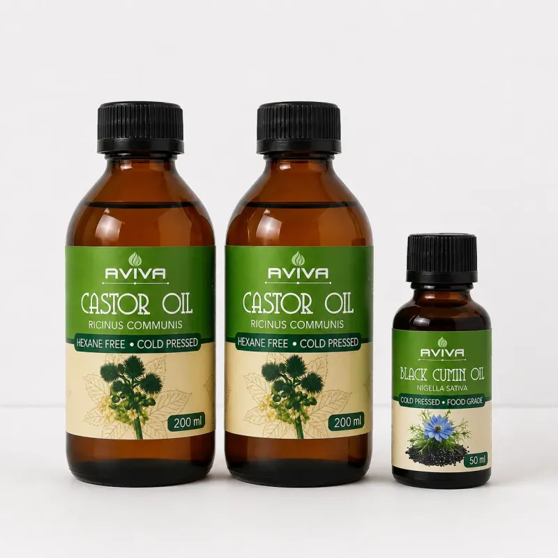 Winter Castor Combo – Buy 2 x 200ml Castor Oil &amp; Get a FREE 50ml Black Cumin Oil