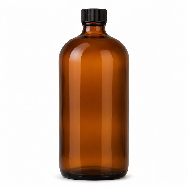 1L Medical Round Amber (Black Cap Included)