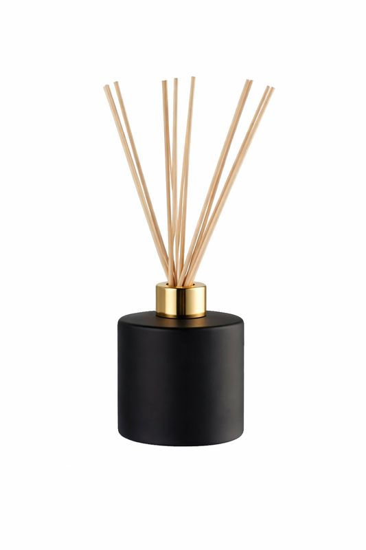 Black Diffuser 200ml with Gold Top (6 Diffuser Sticks Included)