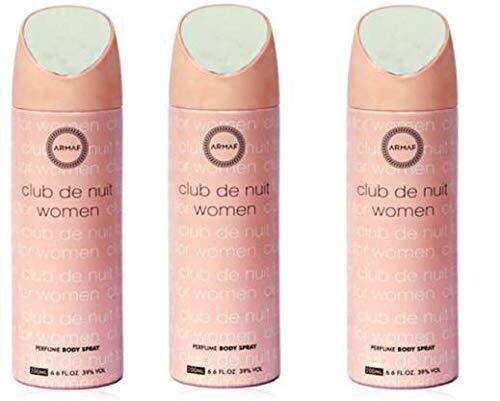 Armaf Club De Nuit Body Spray for Women, 200ml Pack of-3