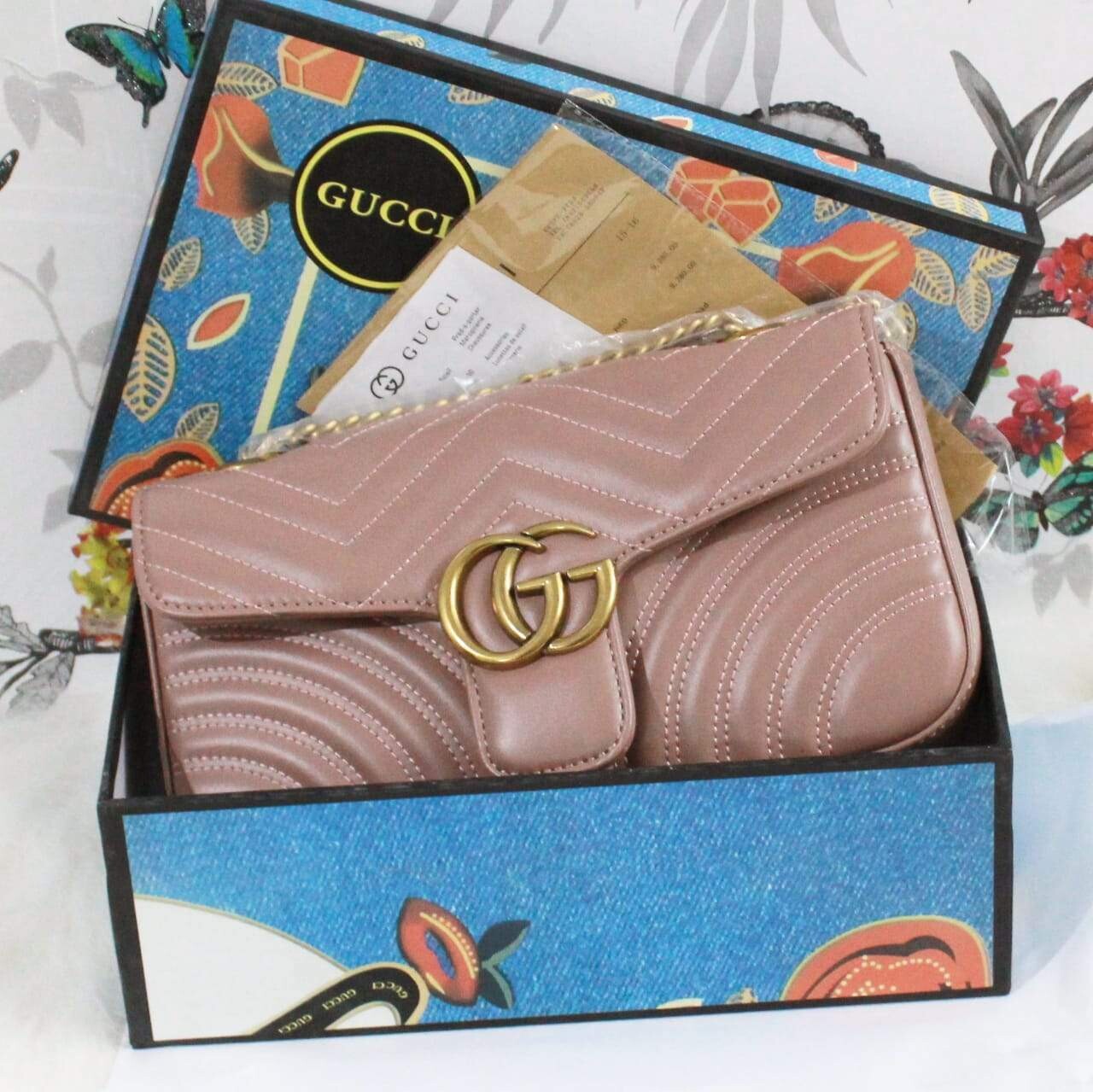 Gucci GG Marmont Pink Colour Sling Bag