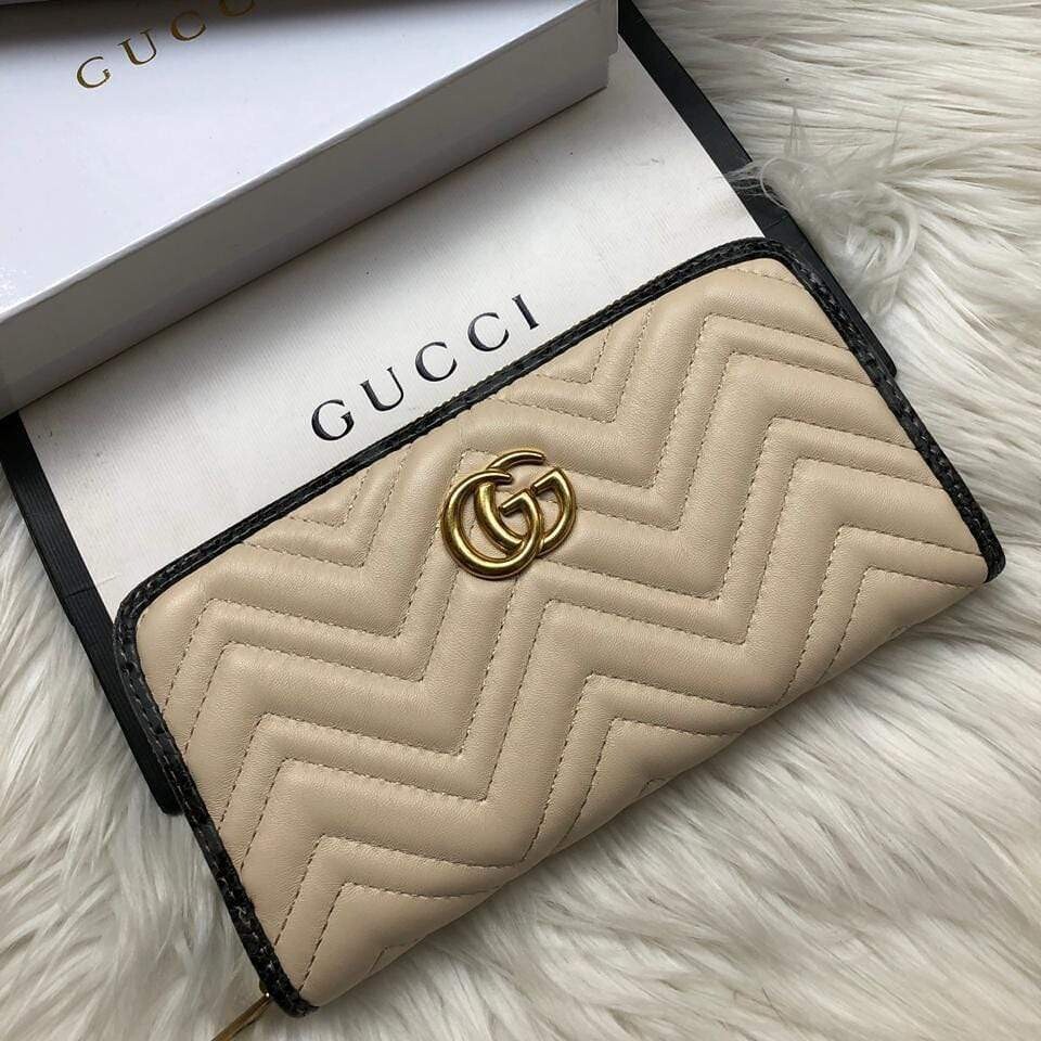 Gucci Grey Border Khaki Wallet