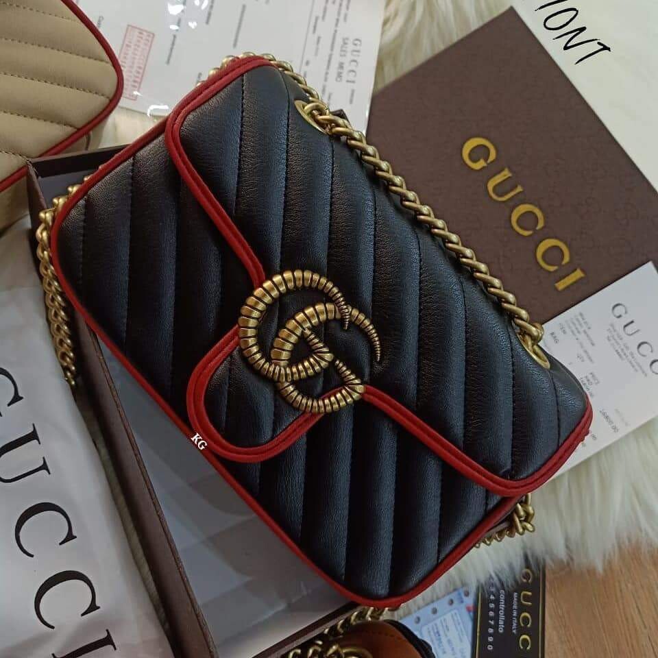 Gucci The Marmont Black Color Sling Bag