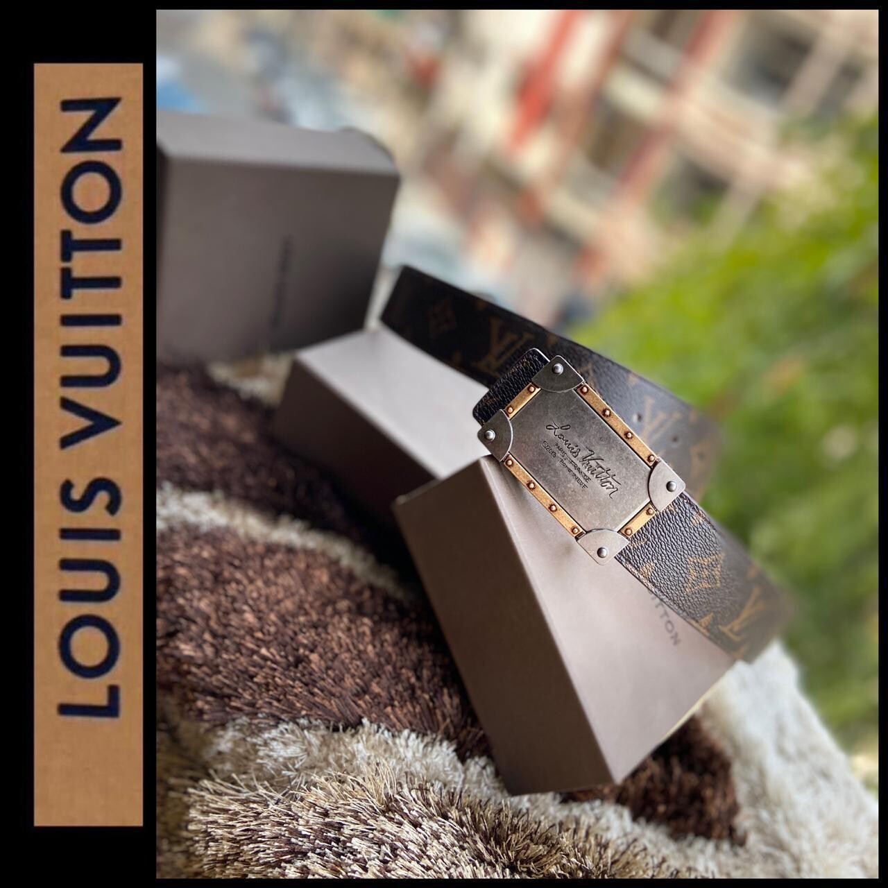 Louis Vuitton Coffee Color Mono Unisex Belt