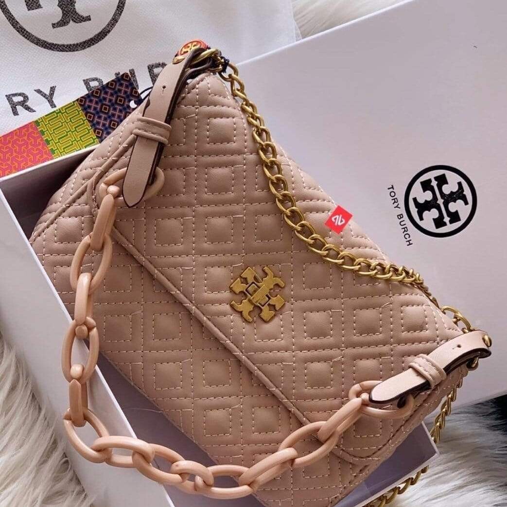 Tory Burch Quilted Khaki Sling Bag
