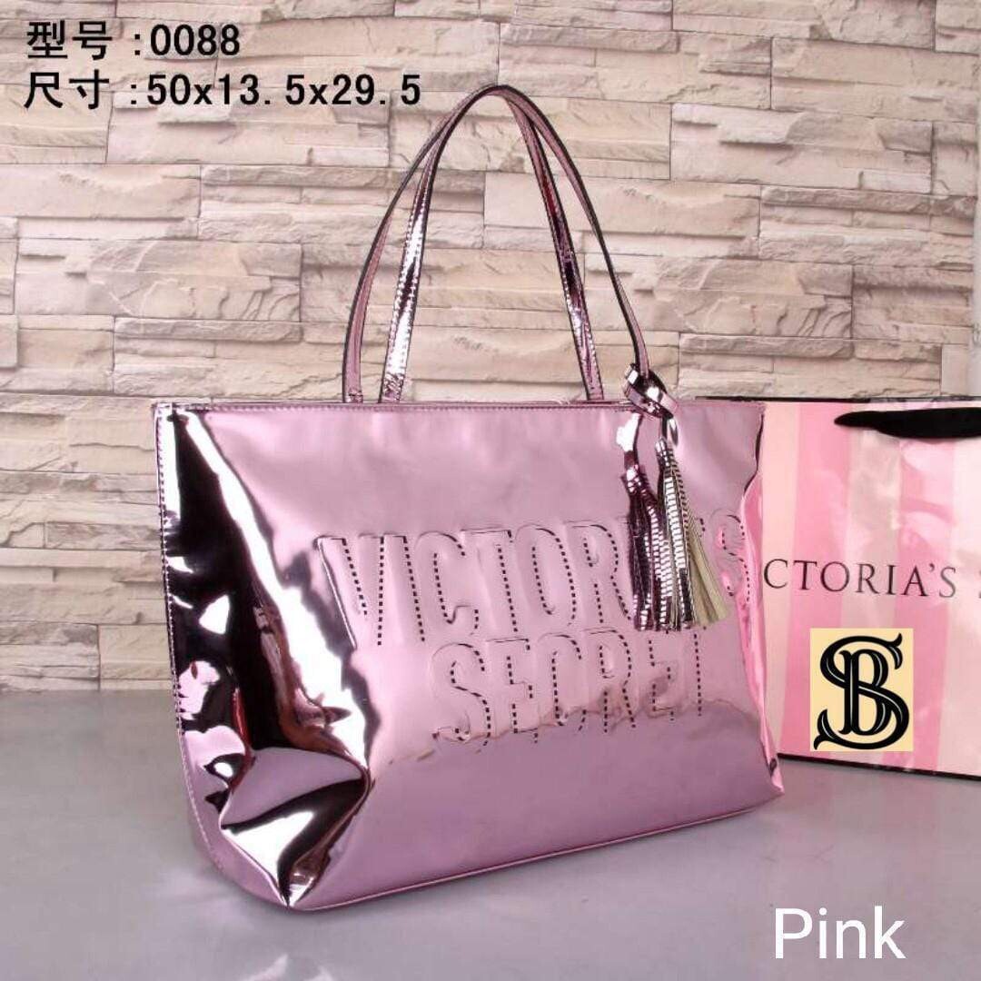 Victoria Secret Pink Patent Leatherite Tote Bag