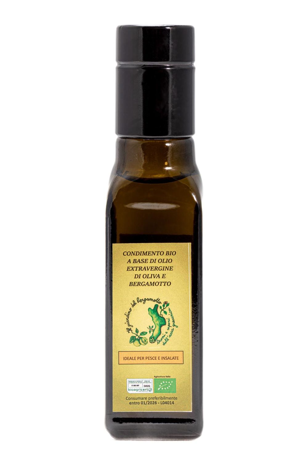 Condimento bio all'olio extra vergine di oliva al bergamotto (100ml)