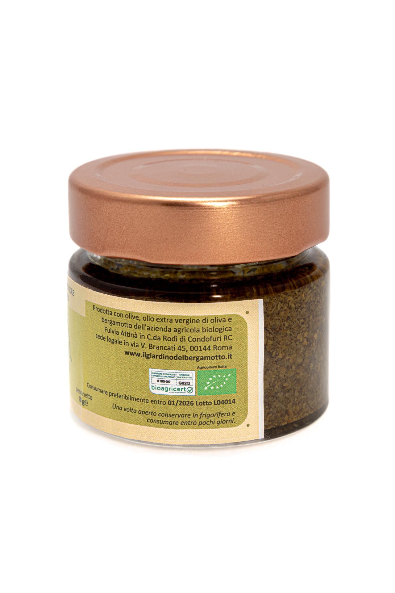 Crema bio di olive nere al bergamotto