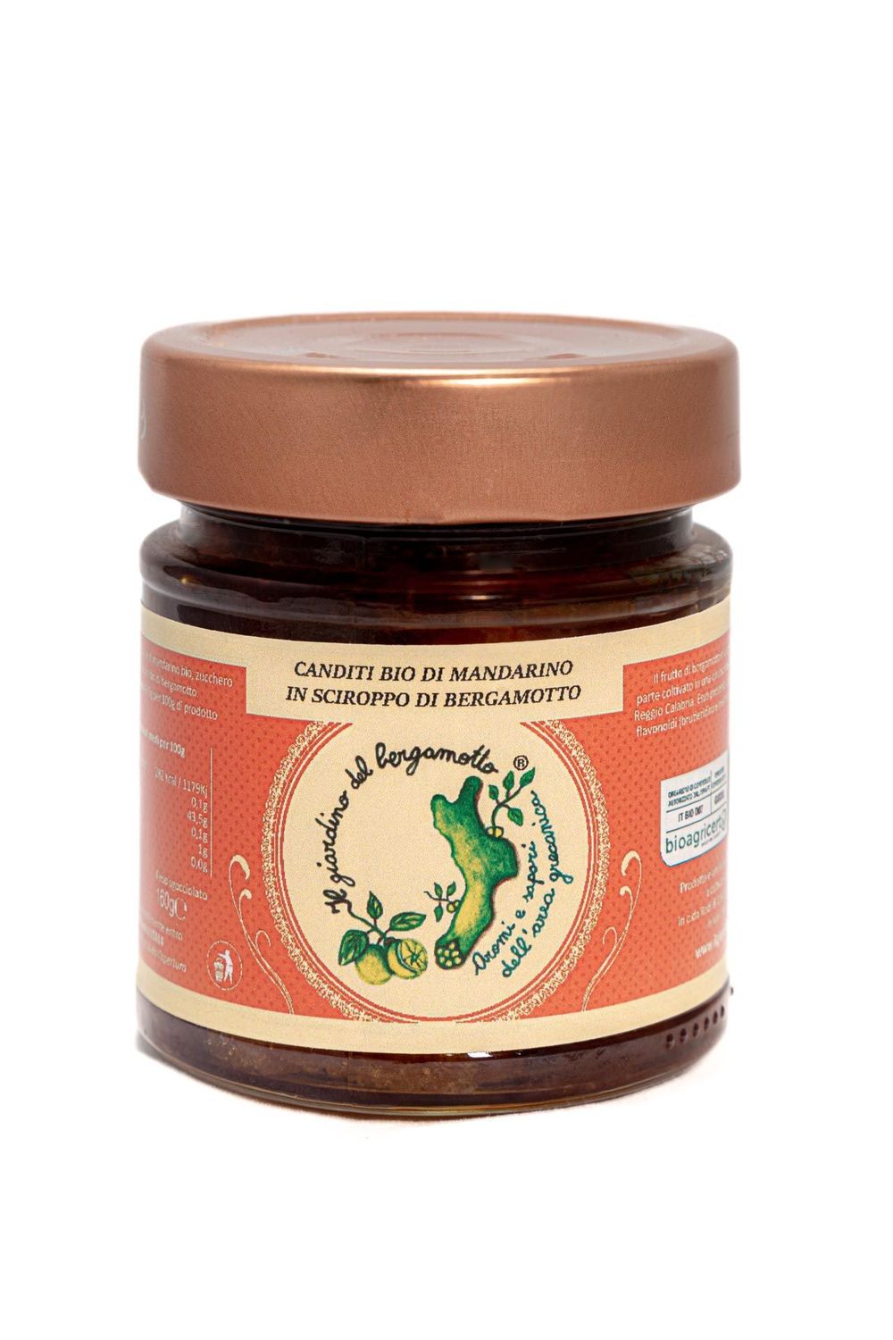 Bucce candite bio di mandarino in sciroppo di bergamotto