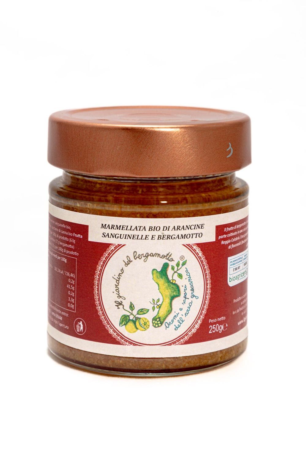 Marmellata bio di arancine sanguinelle e bergamotto