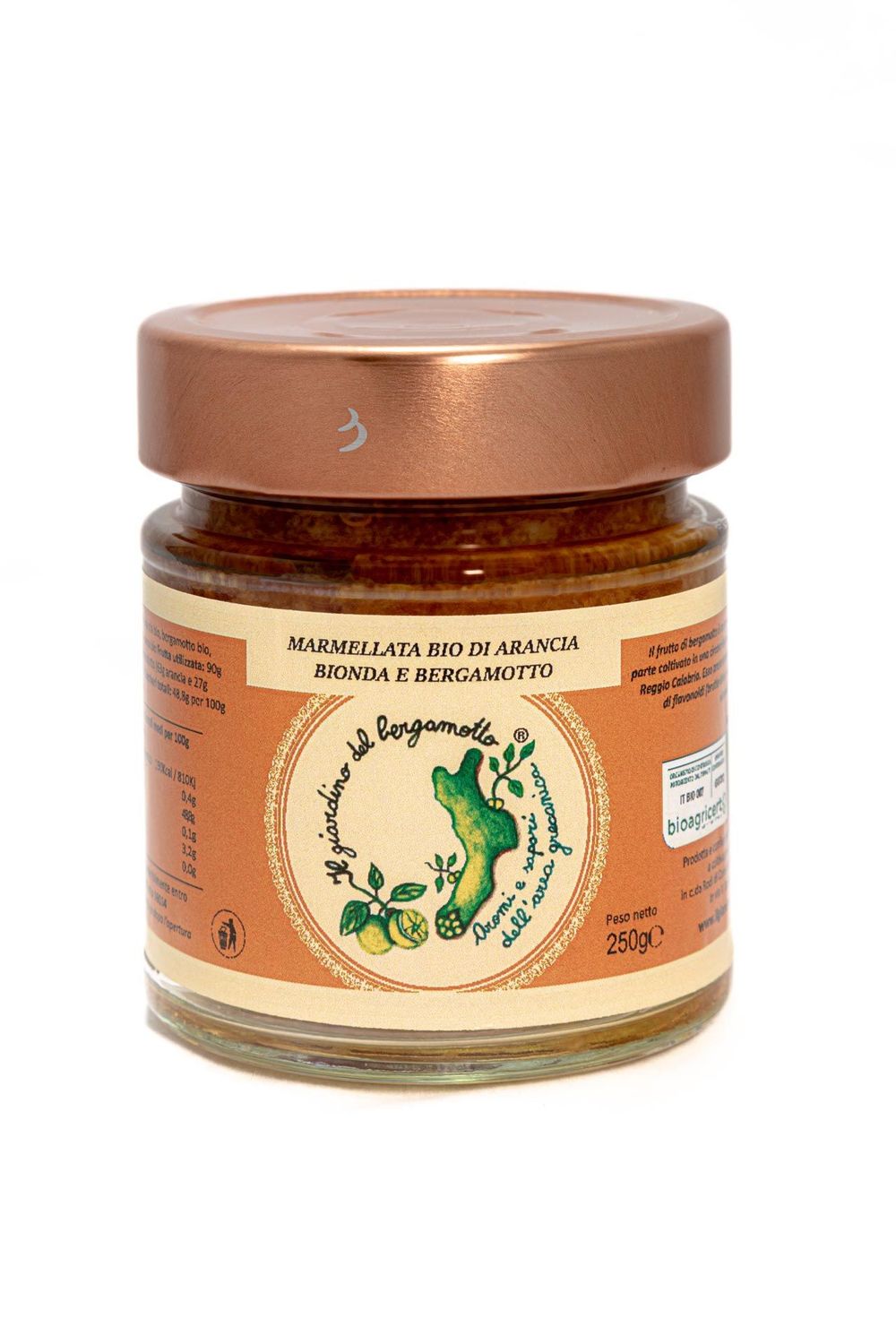 Marmellata bio di bergamotto e arancia bionda