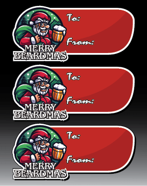 Merry Beardmas Gift Tag Stickers (2 Sheets)