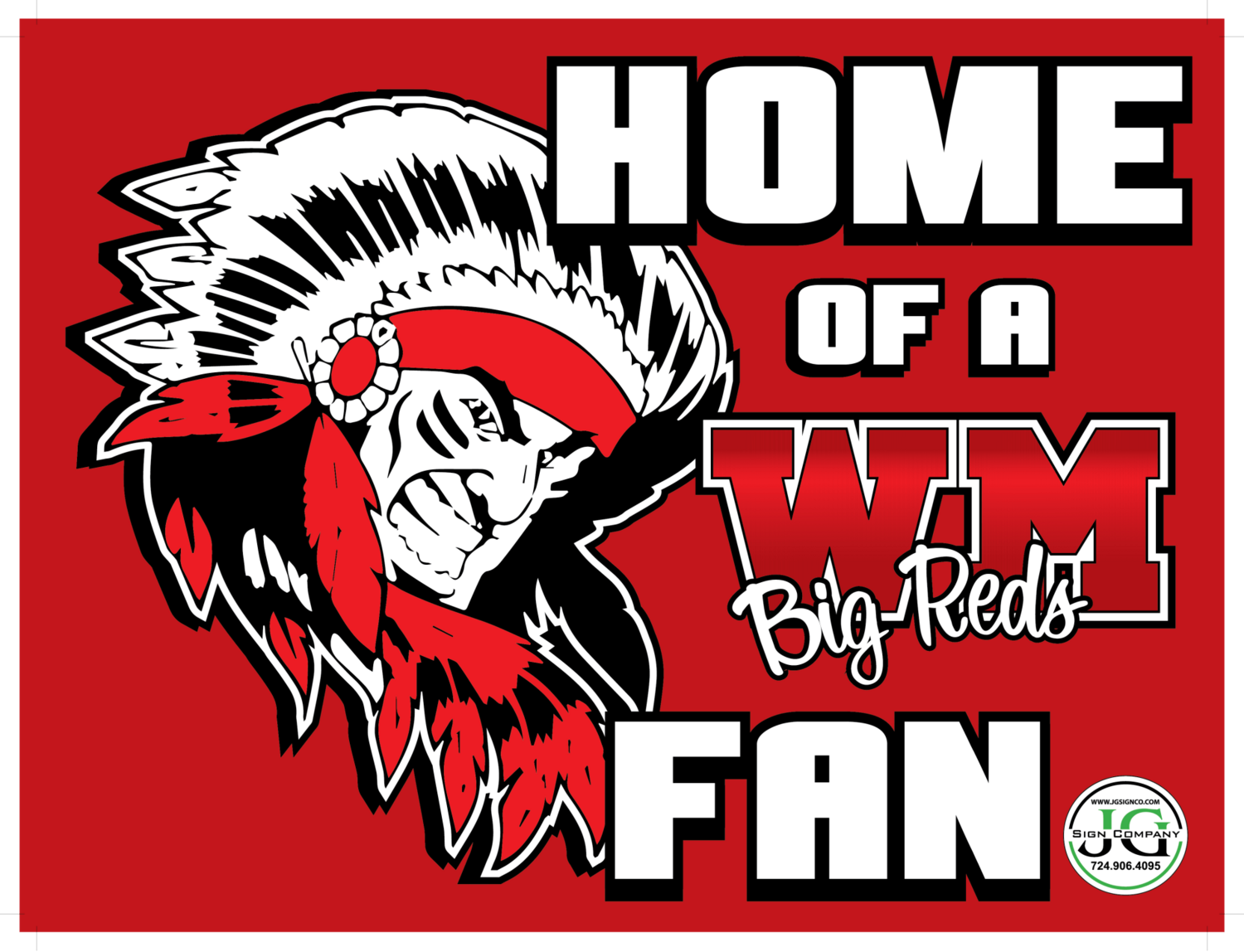 WM Big Red Fan Yard Sign