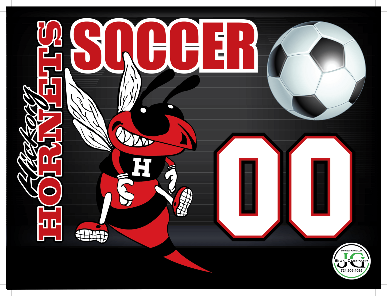 Hickory Hornets Soccer Yard Sign