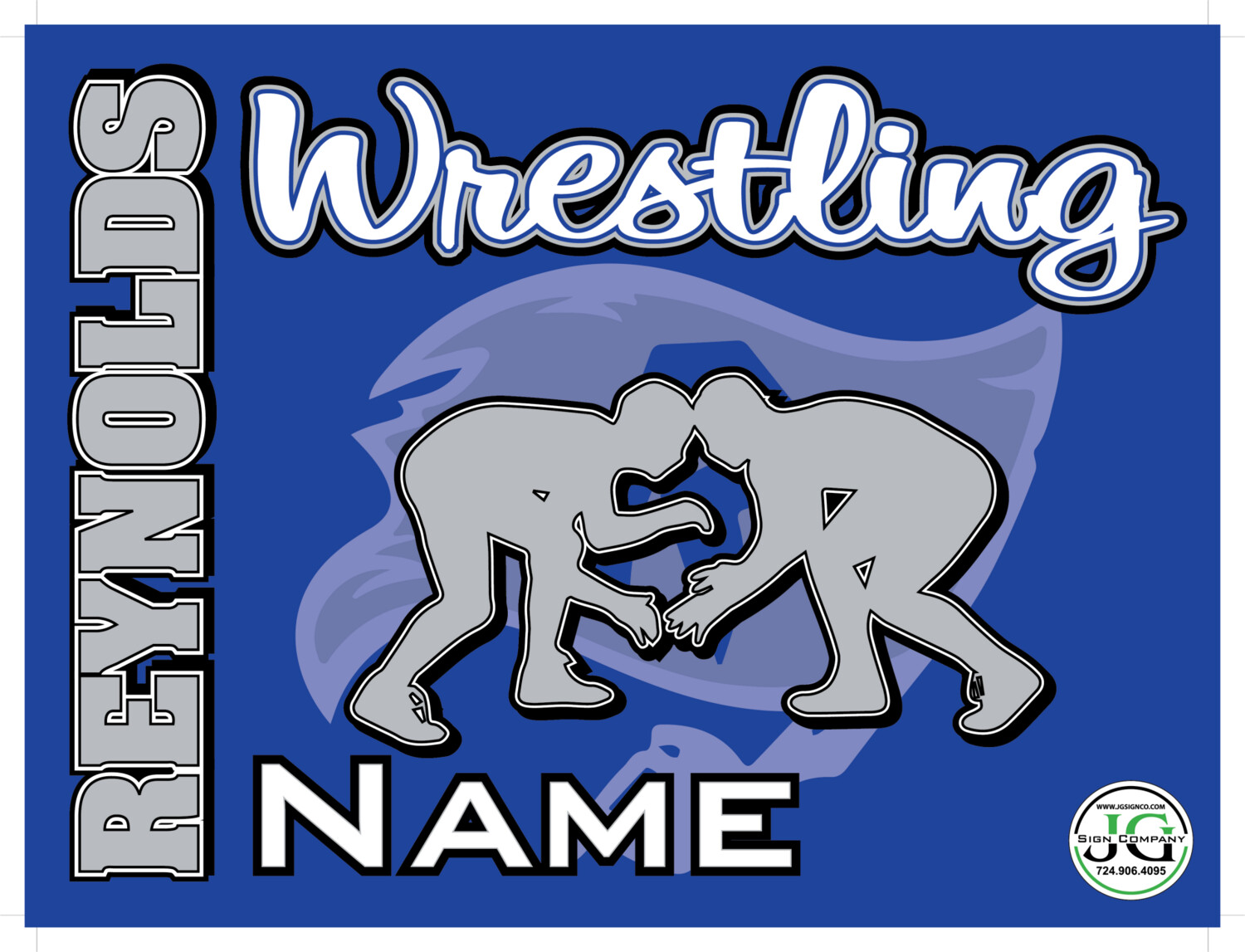 Reynolds Raiders Wrestling Yard Sign