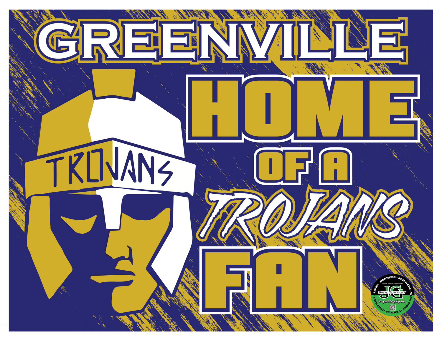 Greenville Trojans Fan Yard Sign
