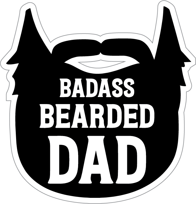 Badass Bearded Dad Sticker