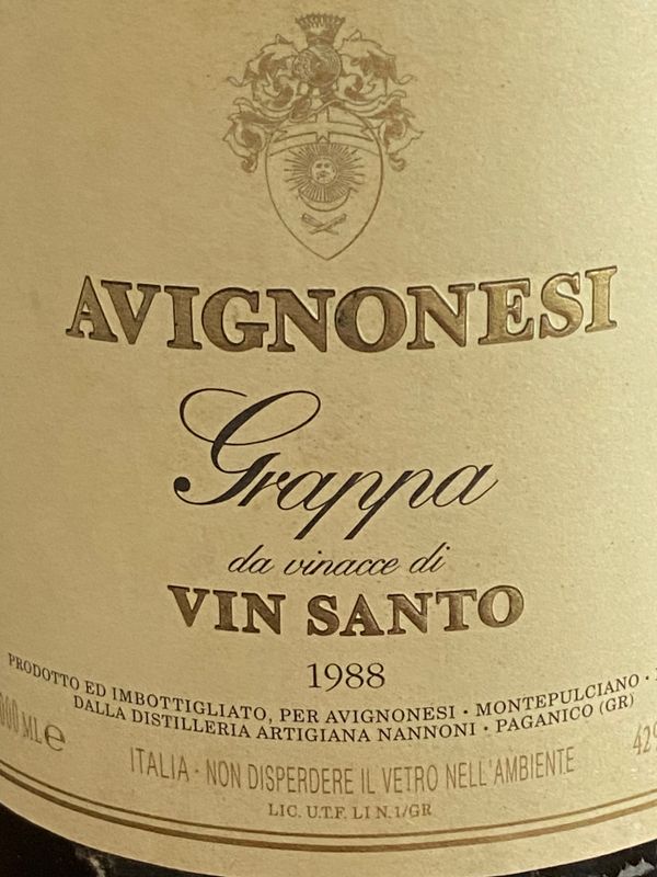 grappa vin santo avignonesi 1988