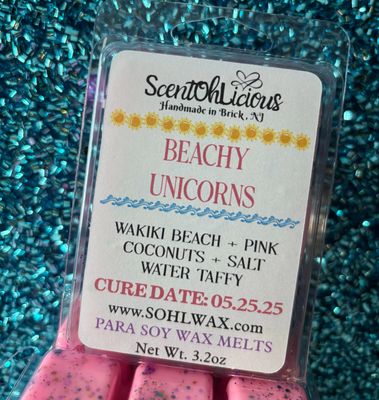 Beachy Unicorns Clamshell Wax Melt