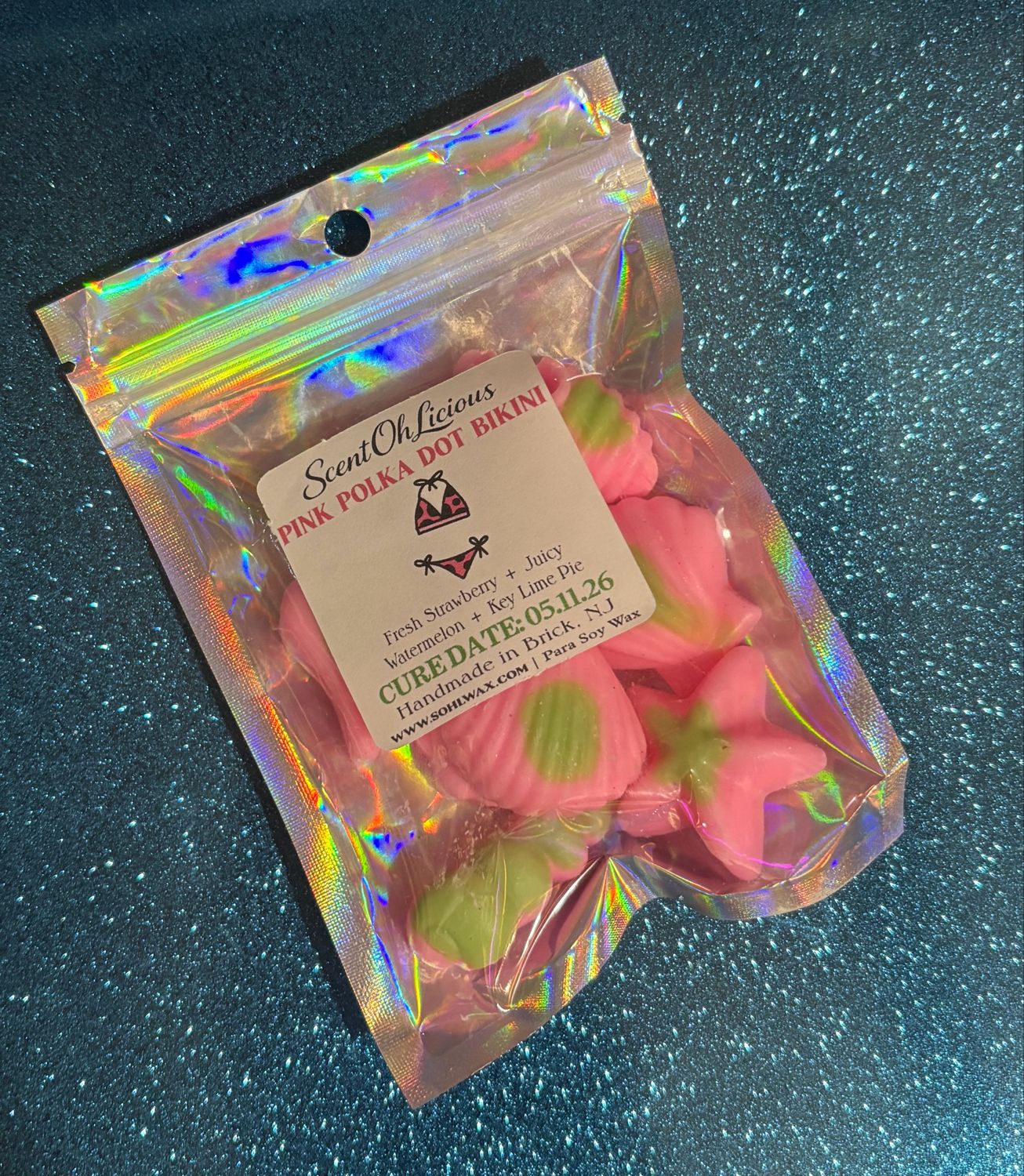 Pink Polka Dot Bikini Wax Melt Shapes