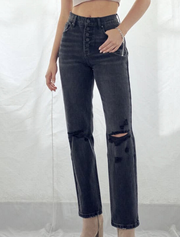 Distressed Straight Leg by Kancan 