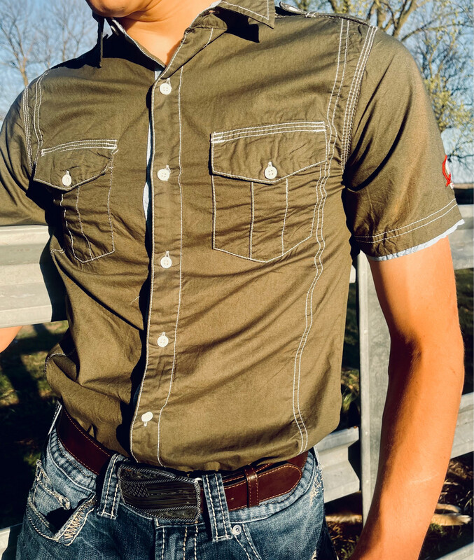 Men&#39;s Brandon Button Up -Olive