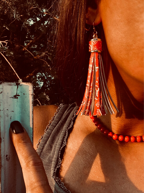 Bandana Tassel Earrings