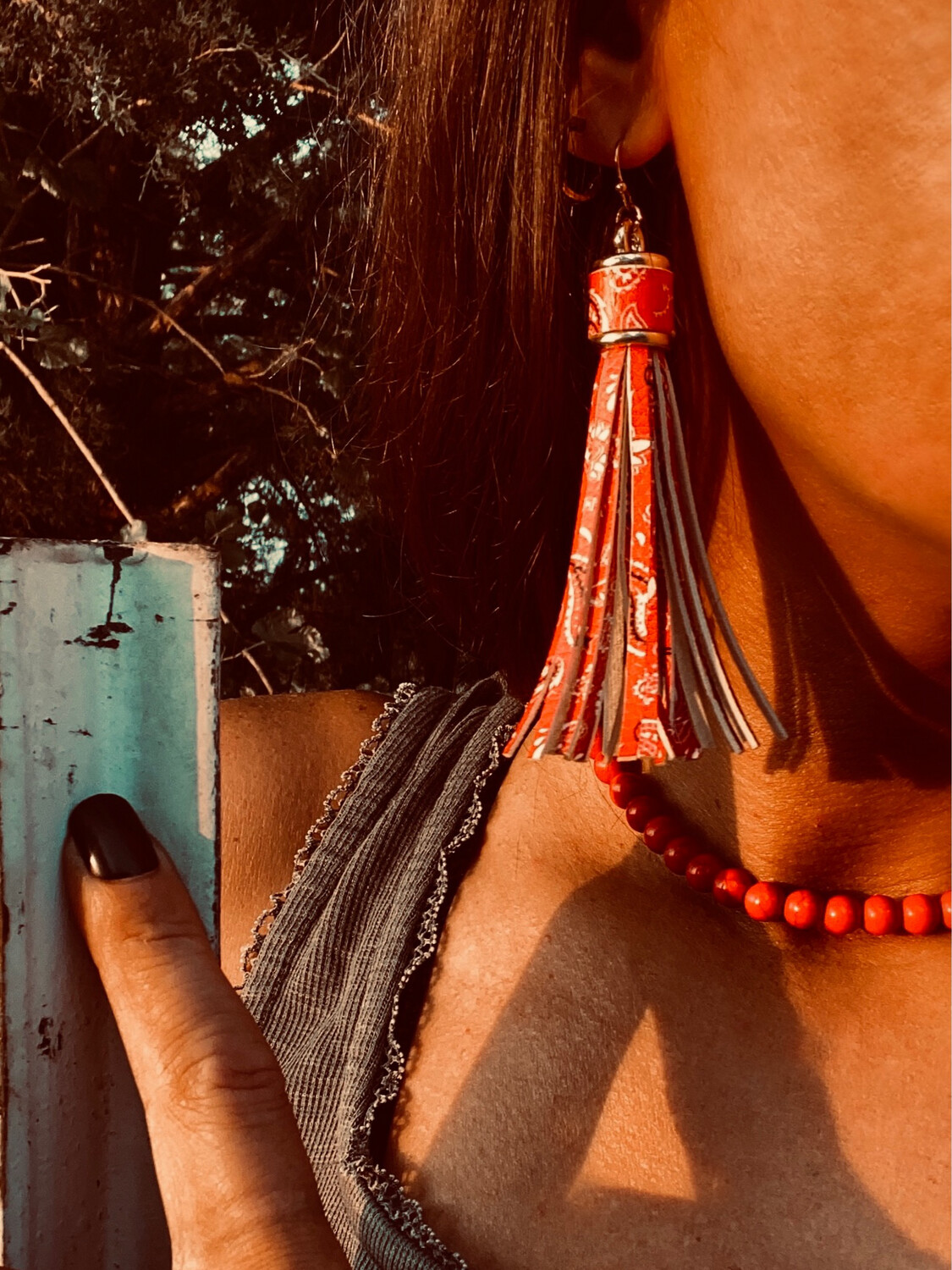 Bandana Tassel Earrings
