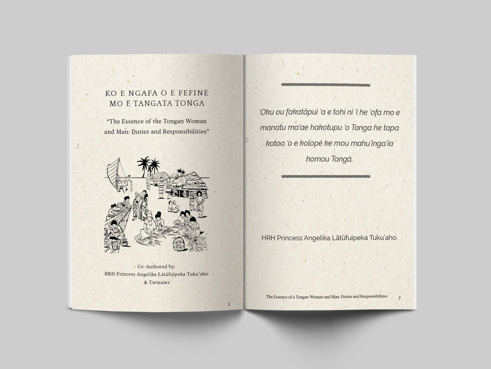 “Ko e Ngafa ‘o e Fefine pea mo e Tangata Tongá” - 
The Essence of the Tongan Woman and Man: 
Duties and Responsibilities (UNSIGNED EDITION)