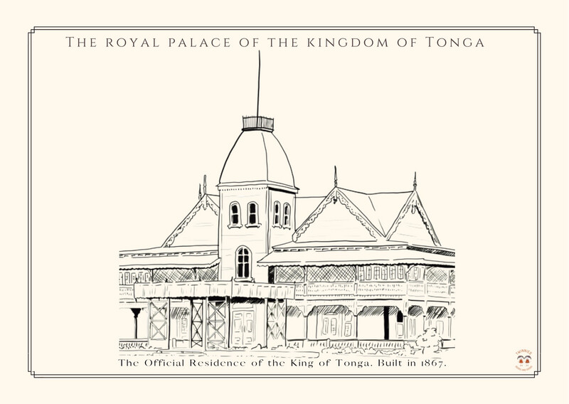 THE SIOFIA POSTCARDS : 
THE ROYAL PALACE OF THE KINGDOM OF TONGA.