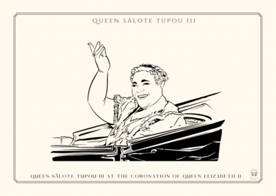 THE SIOFIA POSTCARDS: QUEEN SĀLOTE TUPOU III AT QUEEN ELIZABETH II CORONATION