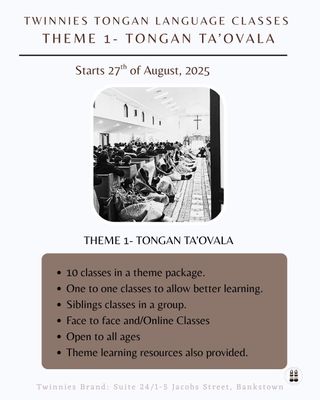 TWINNIES TONGAN LANGUAGE CLASS PACKAGE 1- TONGAN TA'OVALA