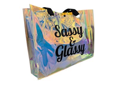 Sassy & Glassy Holographic Plastic PVC Tote Bag